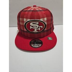 San Francisco 49ers NFL team snapback hat NEW Flannel Red